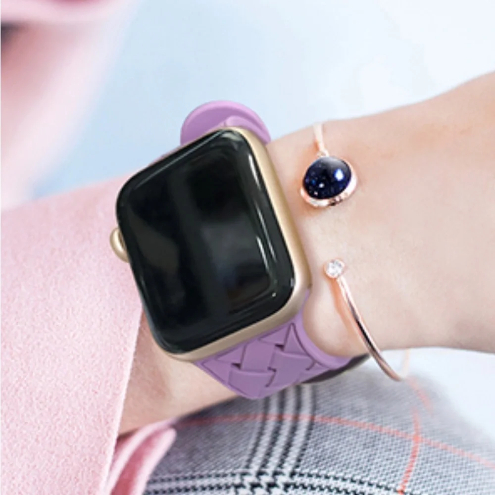Apple Watch Silicone Bands 42mm 44mm White, Pink, Purple, Red, Gray, & Black